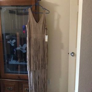 Leather suede fringe dress